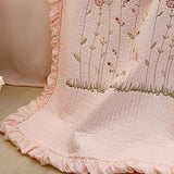 Cotton Quilt Pure Color Home Fashion Elegant Tencel Embroidery Pattern Cotton Summer Cooling Quilt Pink 1 X Sheet 245x250cm In Australia - Darrahopens