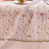 Cotton Quilt Pure Color Home Fashion Elegant Tencel Embroidery Pattern Cotton Summer Cooling Quilt Pink 1 X Sheet 245x250cm In Australia - Darrahopens