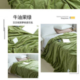 Cooling Blanket Milk Fleece Lattice Jacquard Blanket Summer Cold Single Nap Blanket for Sofa Bed Office Green 100x120cm In Australia - Darrahopens
