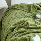 Cooling Blanket Milk Fleece Lattice Jacquard Blanket Summer Cold Single Nap Blanket for Sofa Bed Office Green 100x120cm In Australia - Darrahopens