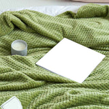Cooling Blanket Milk Fleece Lattice Jacquard Blanket Summer Cold Single Nap Blanket for Sofa Bed Office Green 100x120cm In Australia - Darrahopens