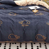 Skin Friendly Quilt Cover Thickened Polyester Soft Brushed Duvet Cover Quilt Bedding for Dormitory Bedroom Whale 180x220cm In Australia - Darrahopens