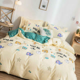 Skin Friendly Quilt Cover Thickened Polyester Soft Brushed Duvet Cover Quilt Bedding for Dormitory Bedroom Animal 180x220cm