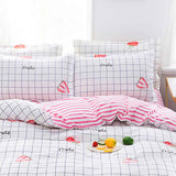 Skin Friendly Quilt Cover Thickened Polyester Soft Brushed Duvet Cover Quilt Bedding for Dormitory Bedroom Fruit 150x200cm