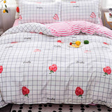 Skin Friendly Quilt Cover Thickened Polyester Soft Brushed Duvet Cover Quilt Bedding for Dormitory Bedroom Fruit 150x200cm