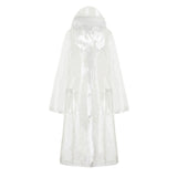 Raincoat Transparent Personality Foldable Wear Resistant Rain Cape for Student Cycling Transparent Backpack Style L In Australia - Darrahopens