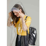 Raincoat Transparent Personality Foldable Wear Resistant Rain Cape for Student Cycling Transparent Backpack Style L In Australia - Darrahopens
