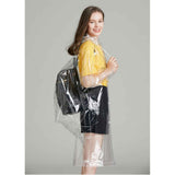 Raincoat Transparent Personality Foldable Wear Resistant Rain Cape for Student Cycling Transparent Backpack Style L In Australia - Darrahopens