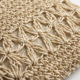 Straw Satchel Weave Bag Hand Knitting Square Shape Tassels Woven Bag for Beach Dating Beige In Australia - Darrahopens
