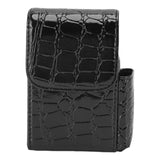 PU Leather Cigarette Box Multifunctional 20 Cigarettes Capacity Portable Card Case for Daily Home Black