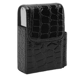 PU Leather Cigarette Box Multifunctional 20 Cigarettes Capacity Portable Card Case for Daily Home Black