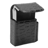 PU Leather Cigarette Box Multifunctional 20 Cigarettes Capacity Portable Card Case for Daily Home Black