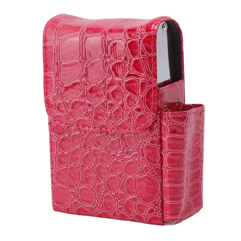 PU Leather Cigarette Box Multifunctional 20 Cigarettes Capacity Portable Card Case for Daily Home Rose Red In Australia - Darrahopens