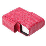 PU Leather Cigarette Box Multifunctional 20 Cigarettes Capacity Portable Card Case for Daily Home Rose Red
