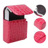 PU Leather Cigarette Box Multifunctional 20 Cigarettes Capacity Portable Card Case for Daily Home Rose Red