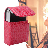 PU Leather Cigarette Box Multifunctional 20 Cigarettes Capacity Portable Card Case for Daily Home Rose Red