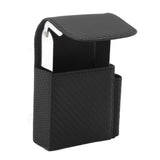 PU Leather Cigarette Box Woven Pattern Cigarette and Lighter Holder Multifunctional 20 Pieces Cigarette Case Black