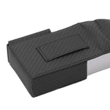 PU Leather Cigarette Box Woven Pattern Cigarette and Lighter Holder Multifunctional 20 Pieces Cigarette Case Black
