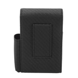 PU Leather Cigarette Box Woven Pattern Cigarette and Lighter Holder Multifunctional 20 Pieces Cigarette Case Black