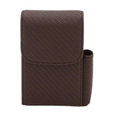 PU Leather Cigarette Box Woven Pattern Cigarette and Lighter Holder Multifunctional 20 Pieces Cigarette Case Brown In Australia - Darrahopens