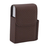 PU Leather Cigarette Box Woven Pattern Cigarette and Lighter Holder Multifunctional 20 Pieces Cigarette Case Brown In Australia - Darrahopens