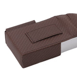 PU Leather Cigarette Box Woven Pattern Cigarette and Lighter Holder Multifunctional 20 Pieces Cigarette Case Brown