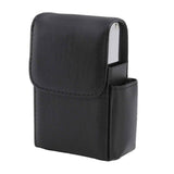 PU Cigarette Case with Lighter Holder 20 Packs Cigarette Box Wallet Design for Men Smoke Tools Black