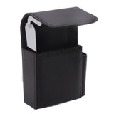 PU Cigarette Case with Lighter Holder 20 Packs Cigarette Box Wallet Design for Men Smoke Tools Black