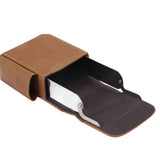 PU Cigarette Case with Lighter Holder 20 Packs Cigarette Box Wallet Design for Men Smoke Tools Brown
