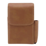 PU Cigarette Case with Lighter Holder 20 Packs Cigarette Box Wallet Design for Men Smoke Tools Brown