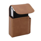 PU Cigarette Case with Lighter Holder 20 Packs Cigarette Box Wallet Design for Men Smoke Tools Brown