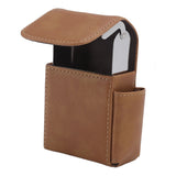 PU Cigarette Case with Lighter Holder 20 Packs Cigarette Box Wallet Design for Men Smoke Tools Brown