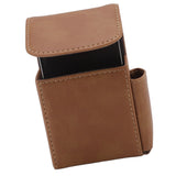 PU Cigarette Case with Lighter Holder 20 Packs Cigarette Box Wallet Design for Men Smoke Tools Brown