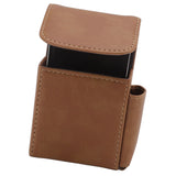 PU Cigarette Case with Lighter Holder 20 Packs Cigarette Box Wallet Design for Men Smoke Tools Brown