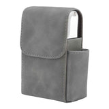 PU Cigarette Case with Lighter Holder 20 Packs Cigarette Box Wallet Design for Men Smoke Tools Gray In Australia - Darrahopens