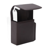 PU Leather Cigarette Box Anti Scratch Protective Storage Card Case with Lighter Holder Brown