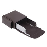 PU Leather Cigarette Box Anti Scratch Protective Storage Card Case with Lighter Holder Brown