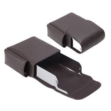 PU Leather Cigarette Box Anti Scratch Protective Storage Card Case with Lighter Holder Brown
