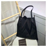 Reusable Tote Bag Large Capacity Fashion Polyline Design Shopping Cloth Bag for Home Travelling Office Black In Australia - Darrahopens