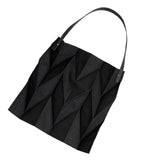Reusable Tote Bag Large Capacity Fashion Polyline Design Shopping Cloth Bag for Home Travelling Office Black In Australia - Darrahopens