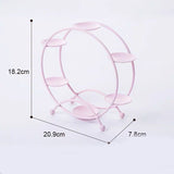 Ferris Wheel Display Rack Decorative Safe Rounded Edge Toys Storage Display Bracket Holder for Home Pink