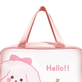 Clear Travel Bag Cherry Puppy Frosted Translucent Waterproof PVC Toiletry Bag Pouch for Washing L 12.2 X 3.9 X 7.9in