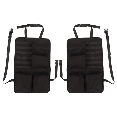 2PCS Auto Seat Organizer Oxford Cloth Waterproof Easy Cleaning Odor Free Backseat Car Organizer Black