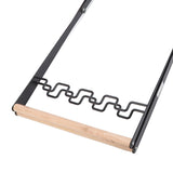 Trash Bag Holder Stand Rubber Wood Handle Iron Stand Flat Appearance Foldable Portable Garbage Bag Stand for Indoor Outdoor Use Black