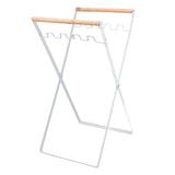 Trash Bag Holder Stand Rubber Wood Handle Iron Stand Flat Appearance Foldable Portable Garbage Bag Stand for Indoor Outdoor Use White In Australia - Darrahopens