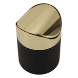 Desktop Trash Can Stainless Steel Household Mini Trash Basket Clamshell Paper Basket with Gold Lid In Australia - Darrahopens