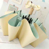 Folding Sun Umbrella UV Blocking Pure Color Black Rubber Sunscreen Umbrella for Rain Or Shine Yellow and Green