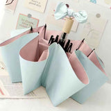 Folding Sun Umbrella UV Blocking Pure Color Black Rubber Sunscreen Umbrella for Rain Or Shine Blue and Pink