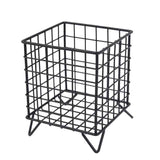 Storage Basket Stainless Steel Mesh Open Design Storage Container for Home Office Dorm Black