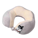 U Shaped Neck Pillow Portable Cute Head Pillow for Office Nap Travel Car Sleeping Double Embroidery Dog In Australia - Darrahopens